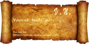 Vavrek Noémi névjegykártya